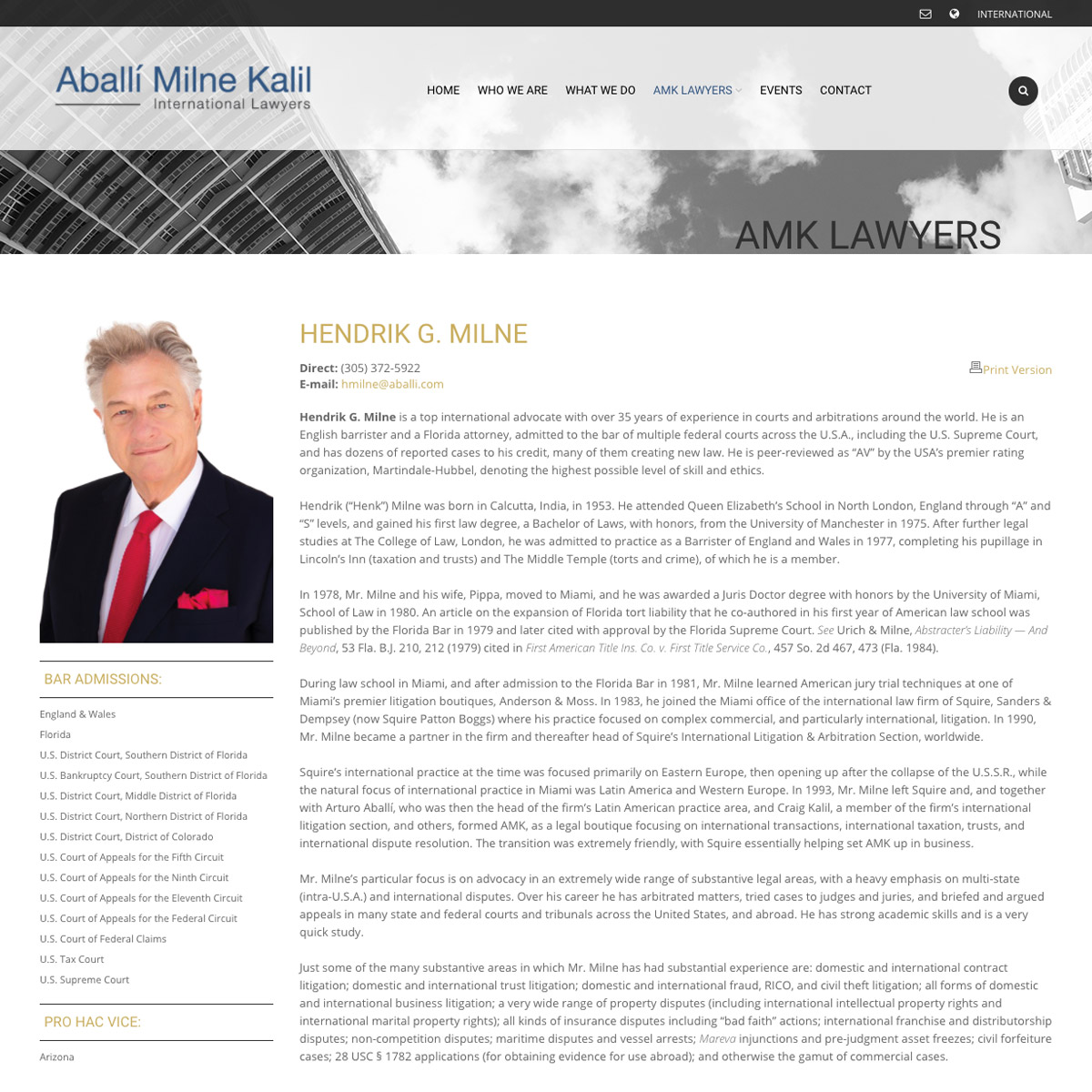 Web Design - Aballi, Milne & Kalil