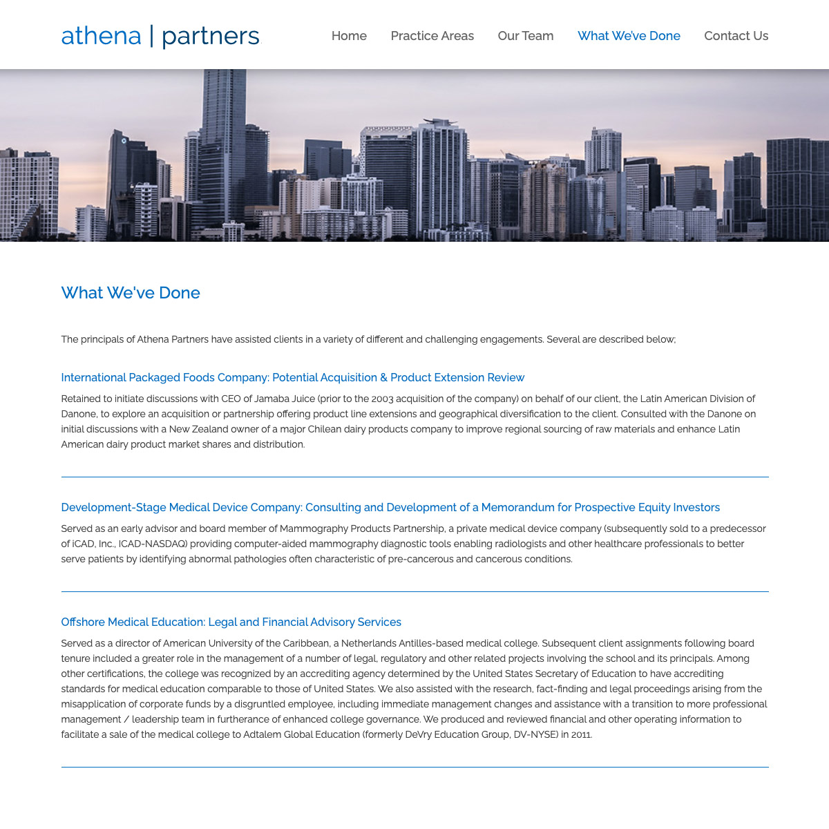 Web Design - Athena Partners