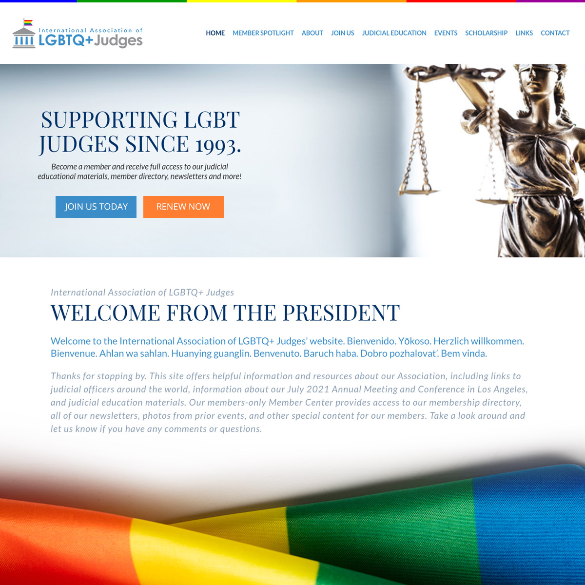 Web Design - International Association of LGBTQ+ Judges