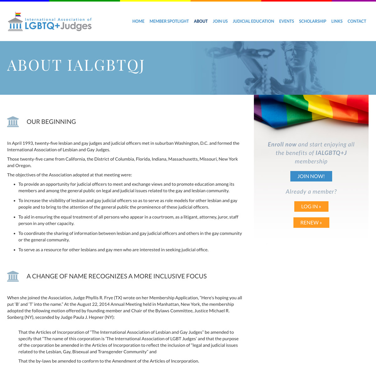 Web Design - International Association of LGBTQ+ Judges