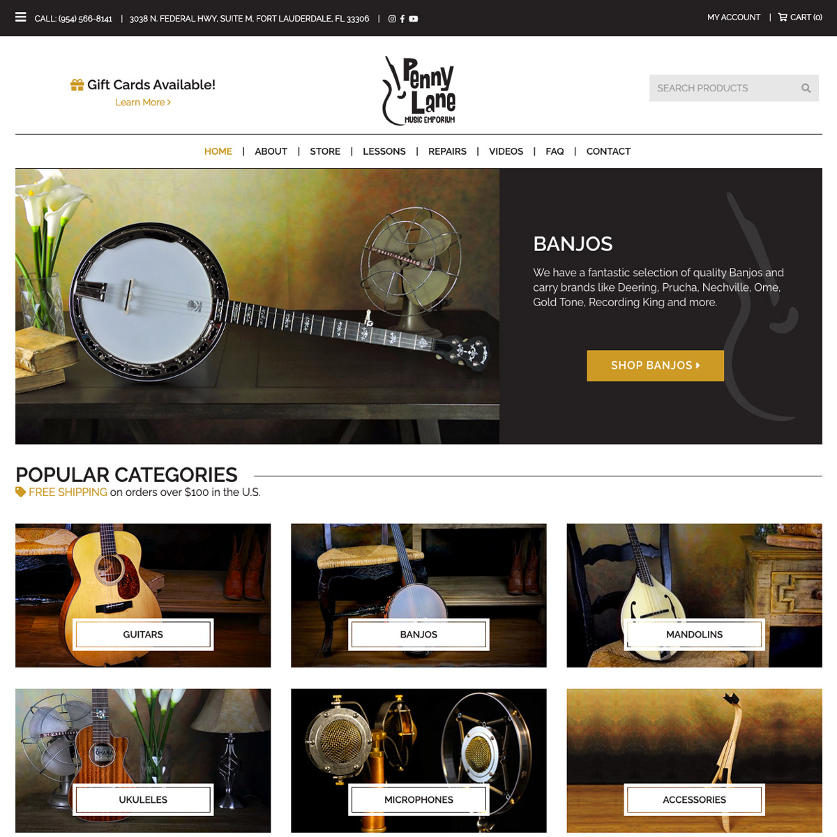 Web Design - Penny Lane Music Emporium