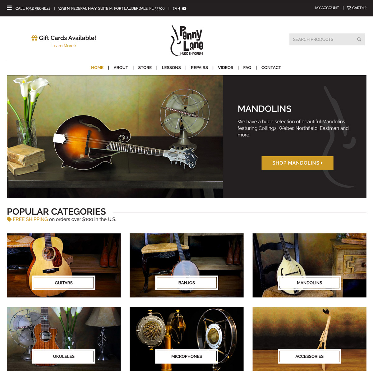 Web Design - Penny Lane Music Emporium