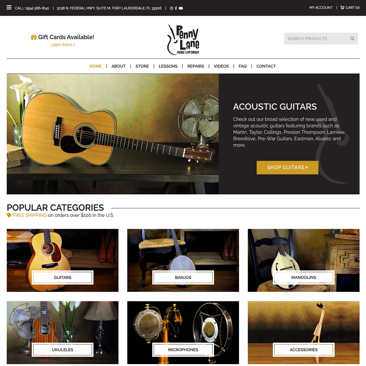 Web Design - Penny Lane Music Emporium