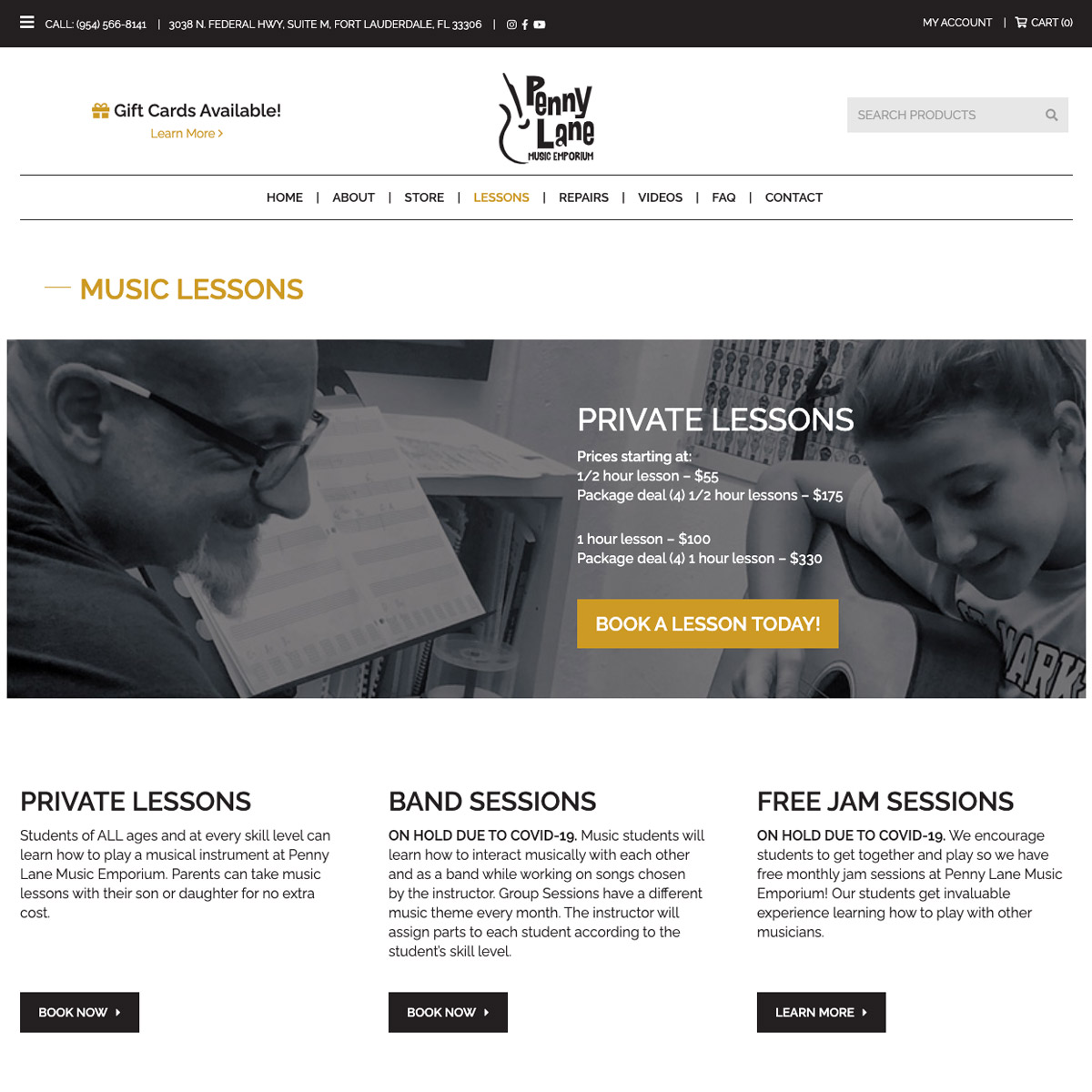 Web Design - Penny Lane Music Emporium